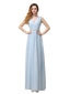 A-line Chiffon V-Neck Floor-Length Applique Belt Long Bridesmaid Dresses Online Sale