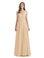 Modern V-neck Chiffon Floor-Length Long Bridesmaid Dresses UK