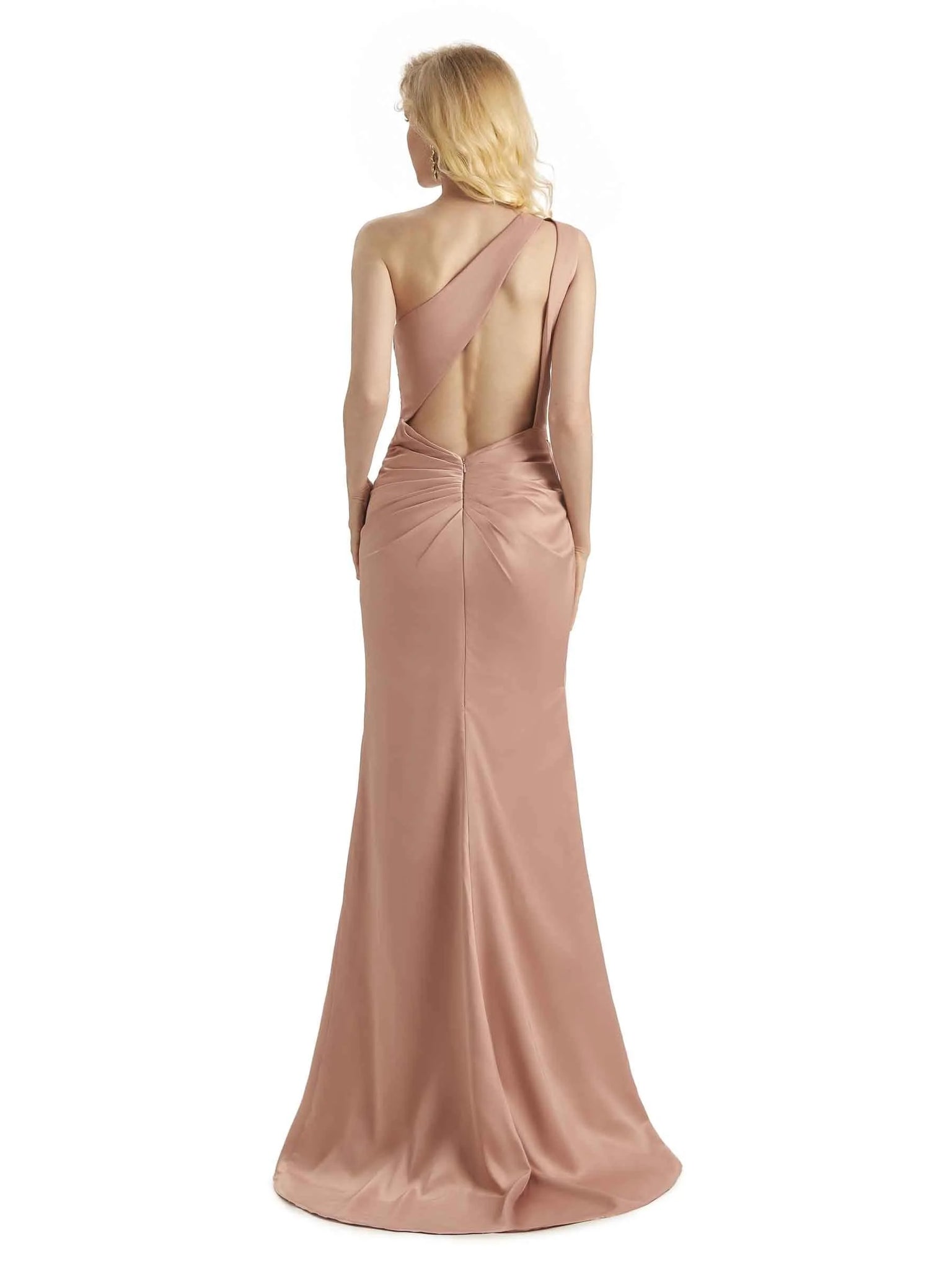 Sexy Soft Satin Side Slit One Shoulder Long Mermaid Prom Dresses Online