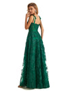 Elegant A-line Spaghetti Strap Sleeveless Applique Floor-length Long Party Prom Dresses