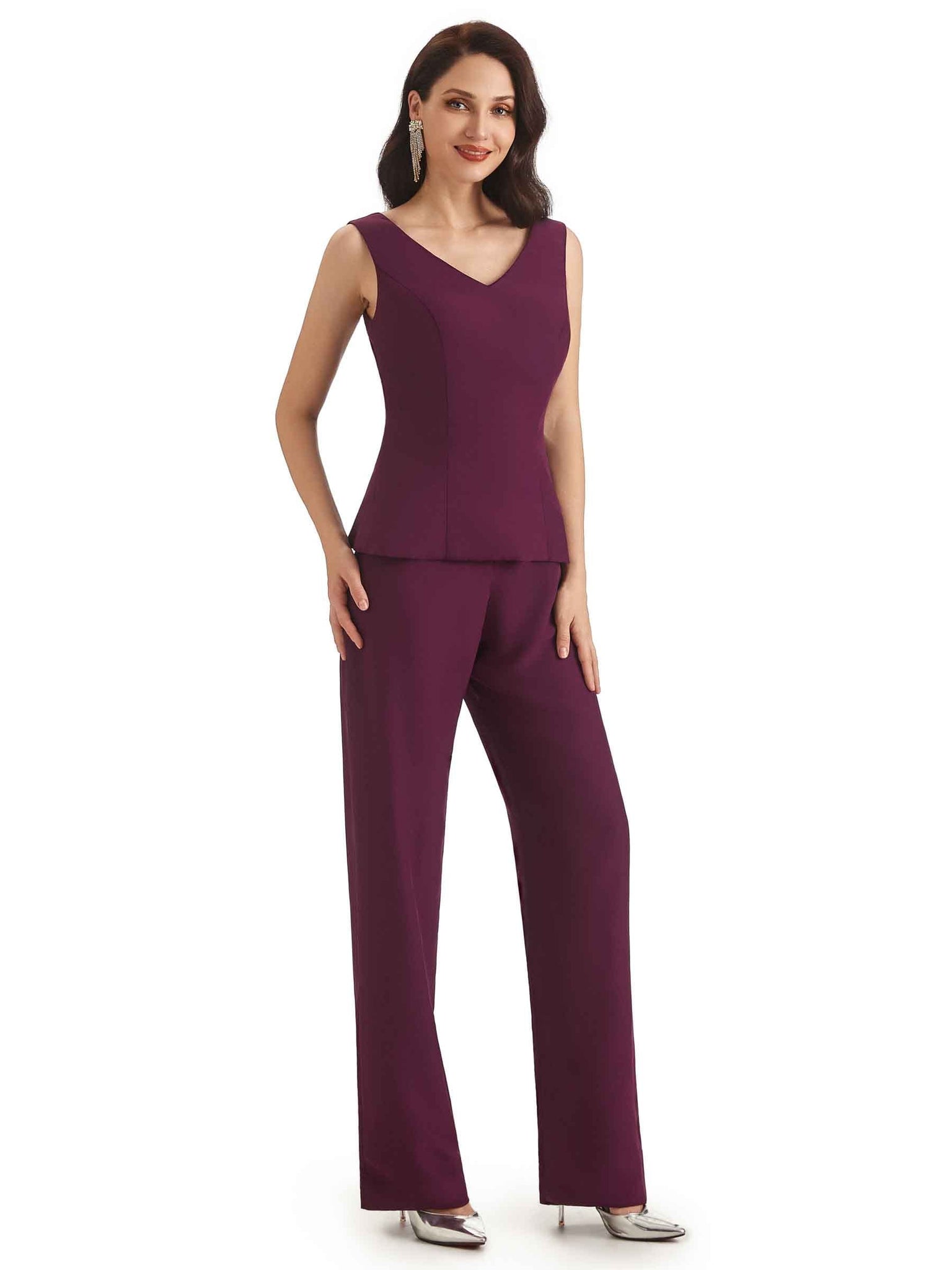 Elegant Chiffon Summer Half Sleeves Pantsuits for Mother of the Bride UK