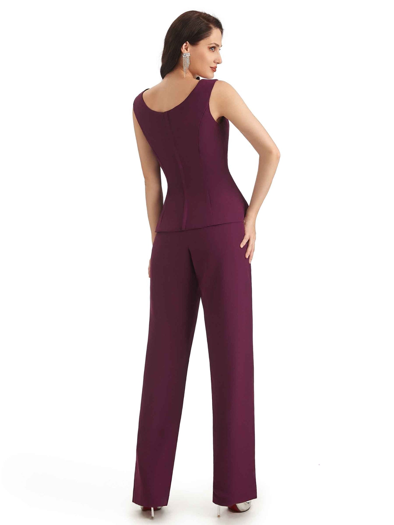 Elegant Chiffon Summer Half Sleeves Pantsuits for Mother of the Bride UK