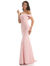 Modern Soft Satin One Shoulder Floor-Length Sexy Mermaid Prom Dresses