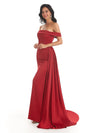 Off The Shoulder Soft Satin Mermaid long Prom Dresses Gown