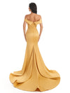Elegant Cap sleeves Soft Satin Mermaid Long Bridesmaid Dresses UK