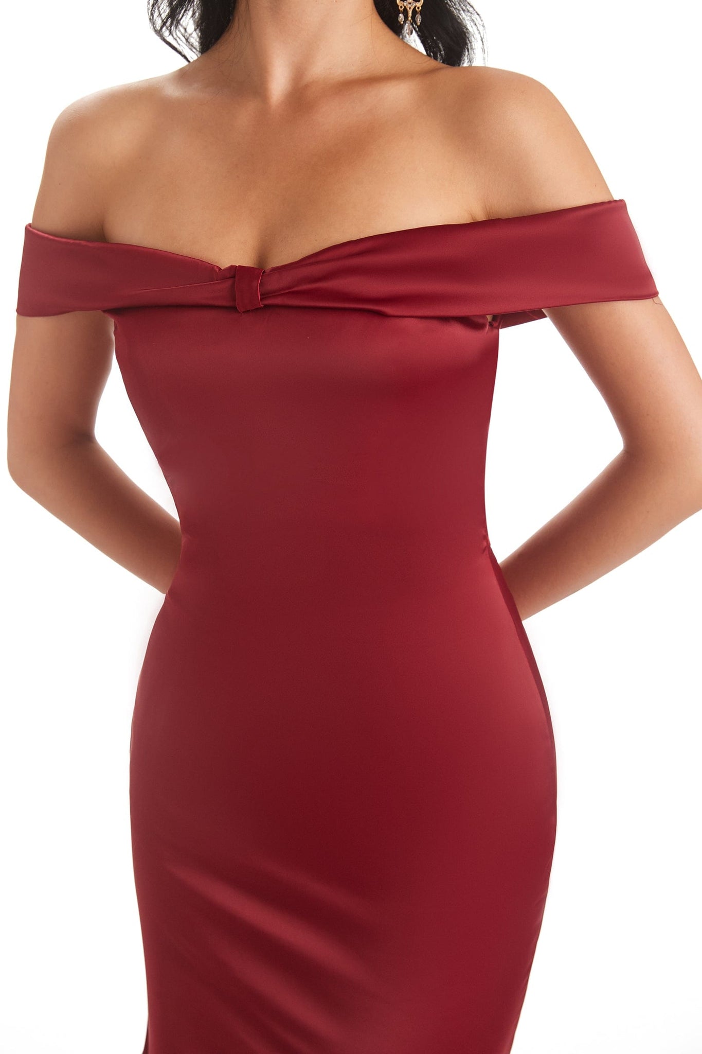 Sexy Mermaid Off Shoulder Soft Satin Long Prom Dresses Online