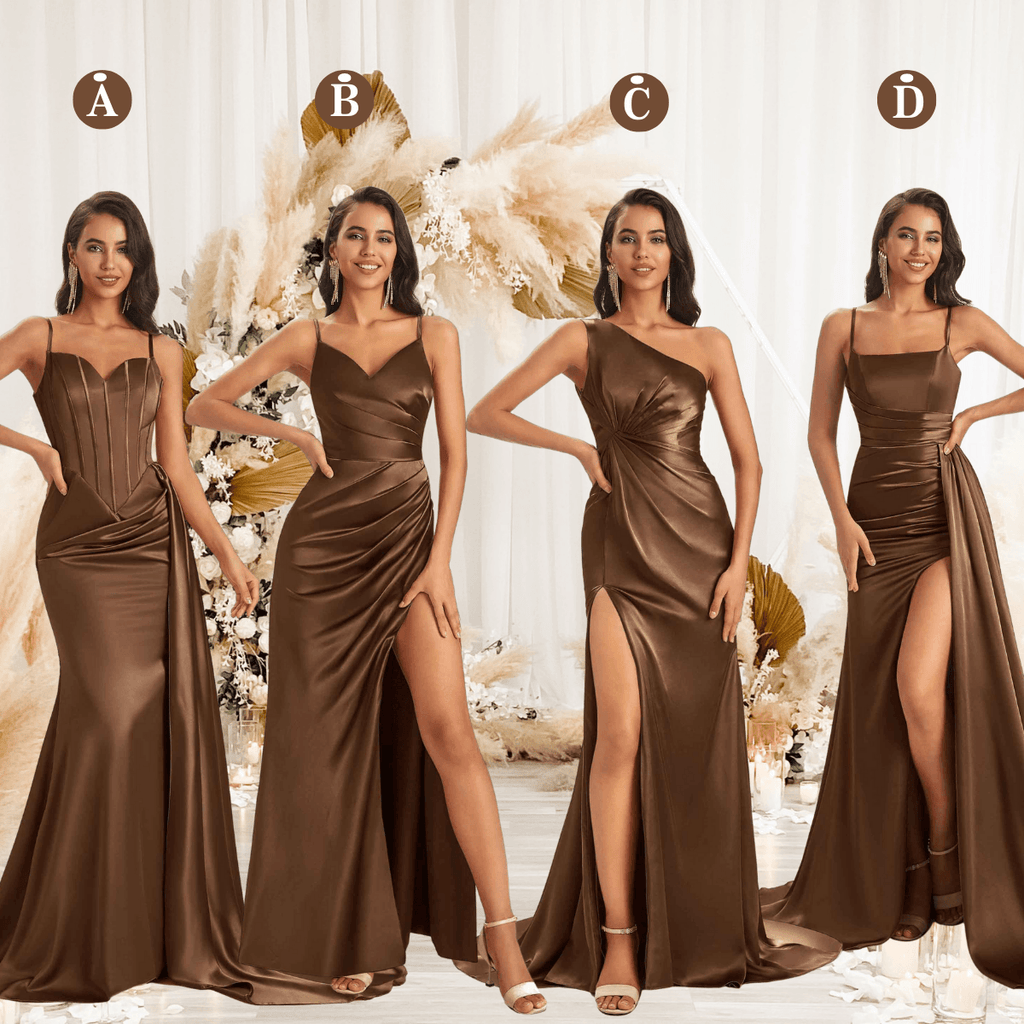 A1 Logics Rust Velvet Bridesmaid Dresses Elegant Mermaid Evening