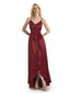 Elegant Spaghetti Straps A-line V-neck Asymmetrical Satin Bridesmaid Dresses UK Online Sale