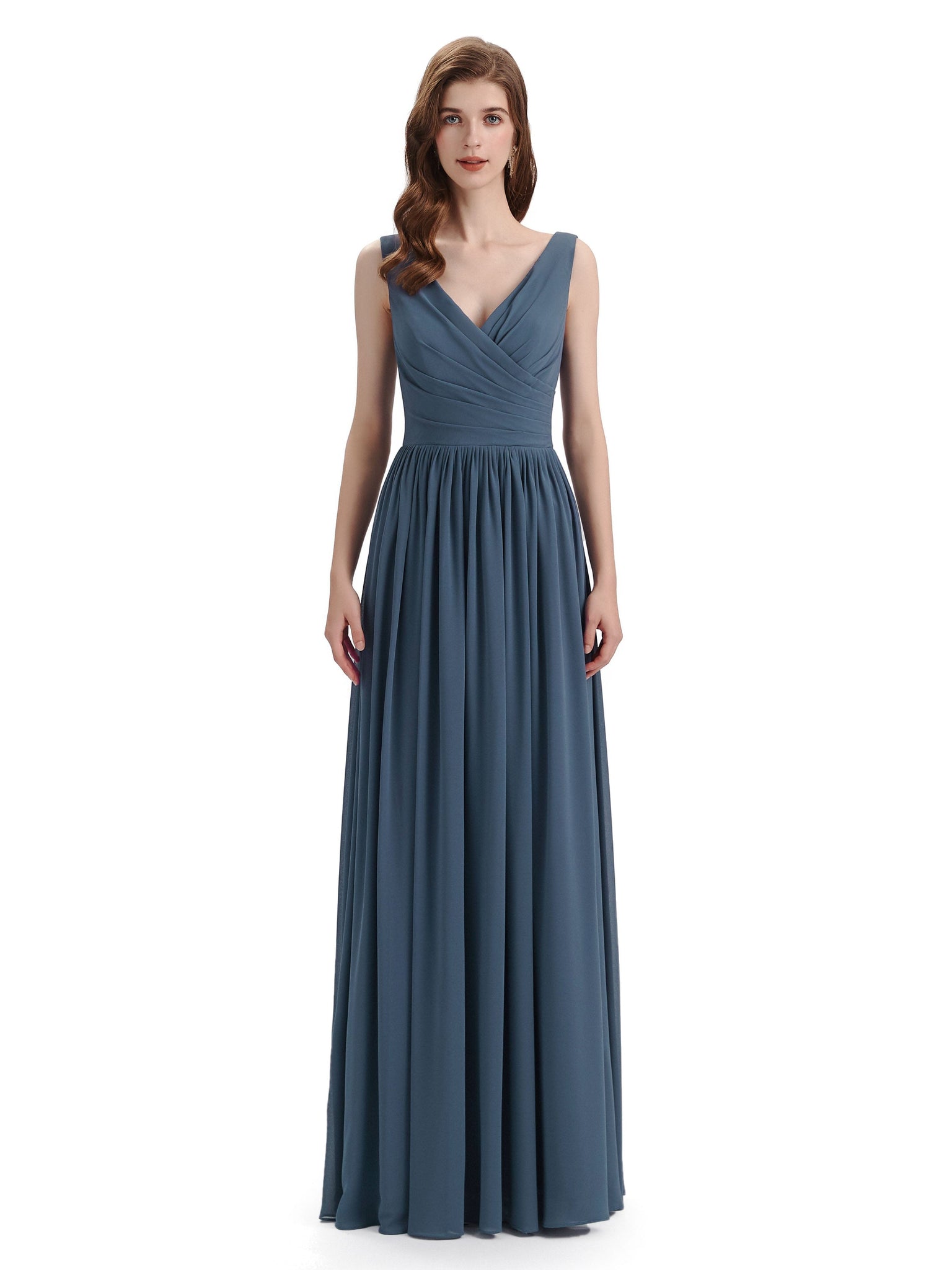 Elegant V-neck Floor Lenght Boho Chic Women's Bridesmaid Dresses UK