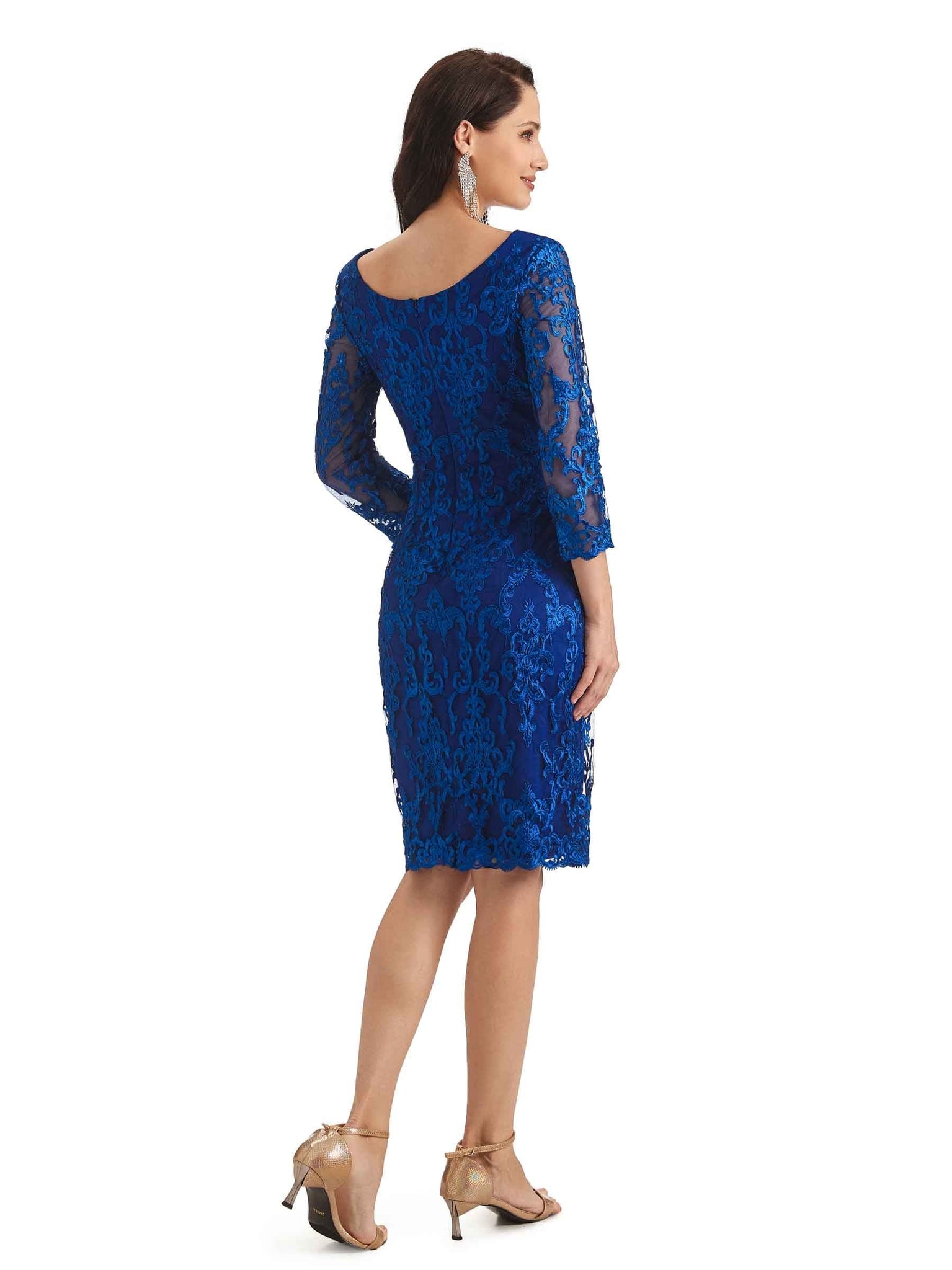 Elegant Lace Long Sleeves Midi Short Mother Of The Bride Dresses With Jacket