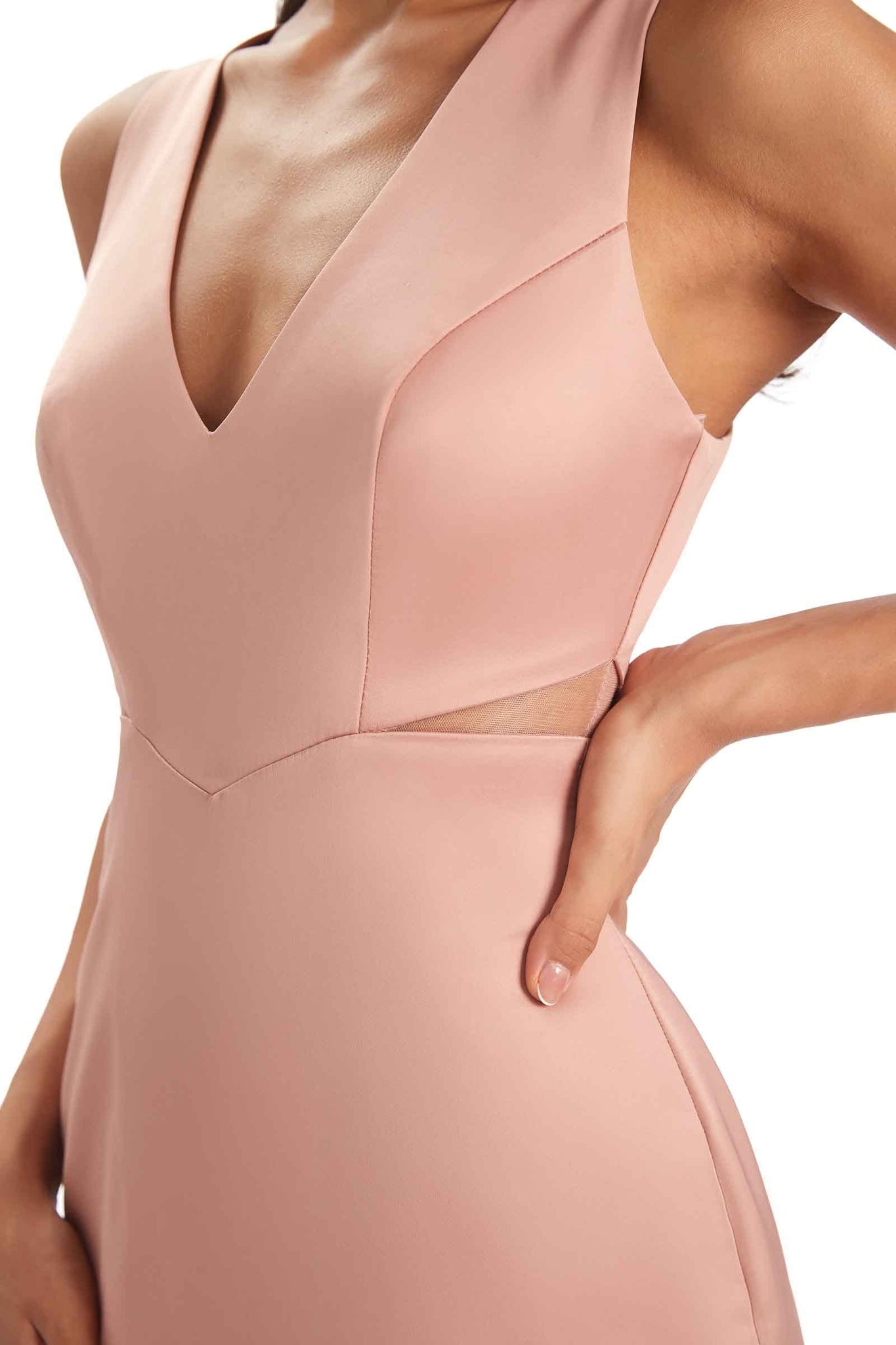 Sexy Soft Satin V-neck Floor-Length Long Mermaid Chic Modern Prom Dresses Online