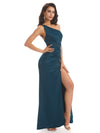Sexy Soft Satin Side Slit One Shoulder Floor-Length Long Mermaid Bridesmaid Dresses