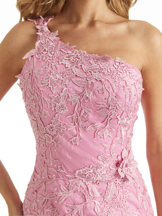 Elegant Lace Mermaid Applique One shoulder Floor-length Long Party Prom Dresses