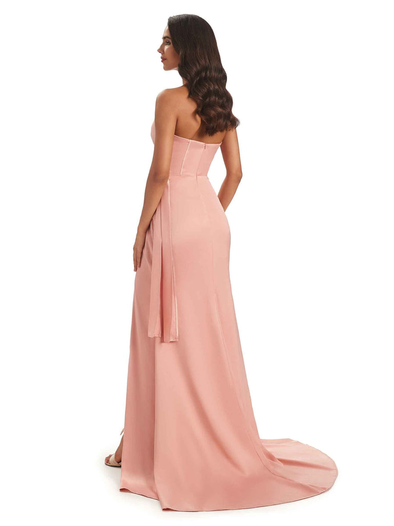 Sexy Soft Satin Side Slit Sweetheart Floor-Length Mermaid African Prom Dresses