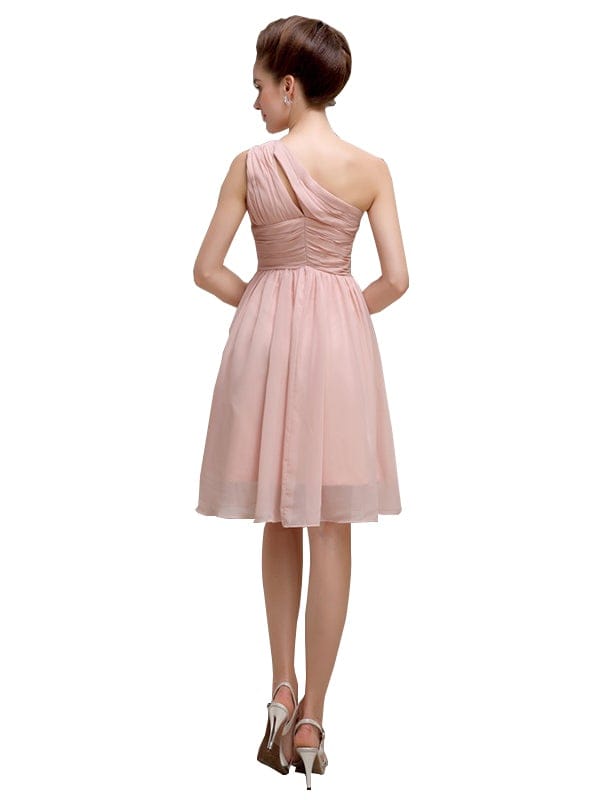 Pretty One-shoulder A-line Knee-Length Bridesmaid Dresses