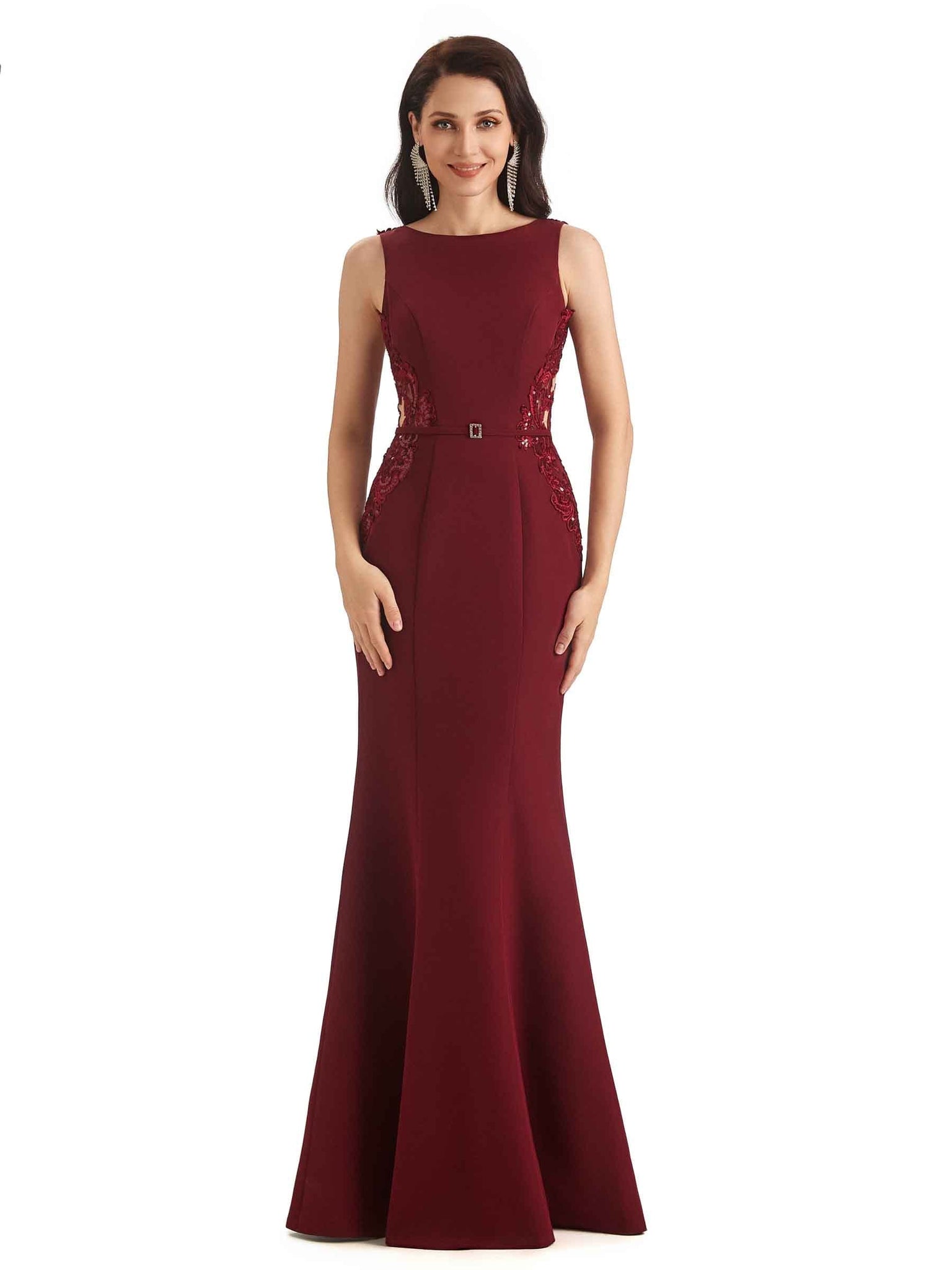 Sexy Mermaid Soft Satin Bateau Flattering Long Mother of The Bride Dresses