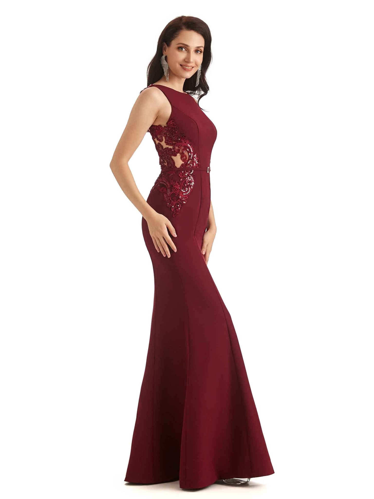 Sexy Mermaid Soft Satin Bateau Flattering Long Mother of The Bride Dresses