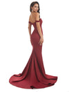Elegant Off-shoulder Soft Satin Mermaid Long Prom Dresses Online