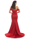 Modern Soft Satin Off-shoulder long Mermaid  Prom Dresses Online