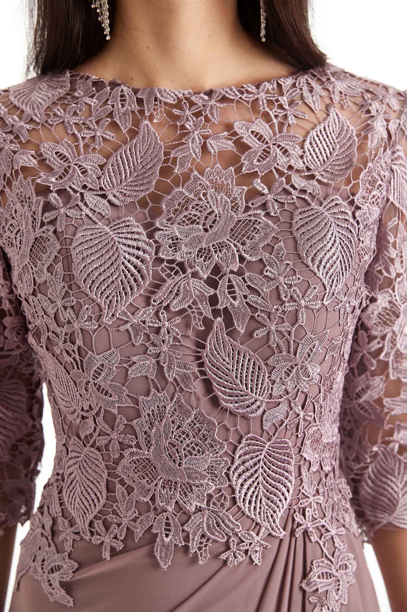 Elegant Chiffon Long Sleeves Lace Long Mother of The Bride Gowns uk