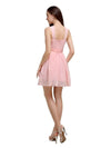 Chiffon A-line Halter Knee-Length Bridesmaid Dresses