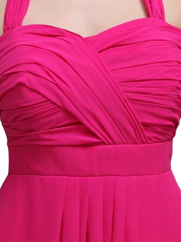 Elegant Sweetheart Halter Long Bridesmaid Dresses