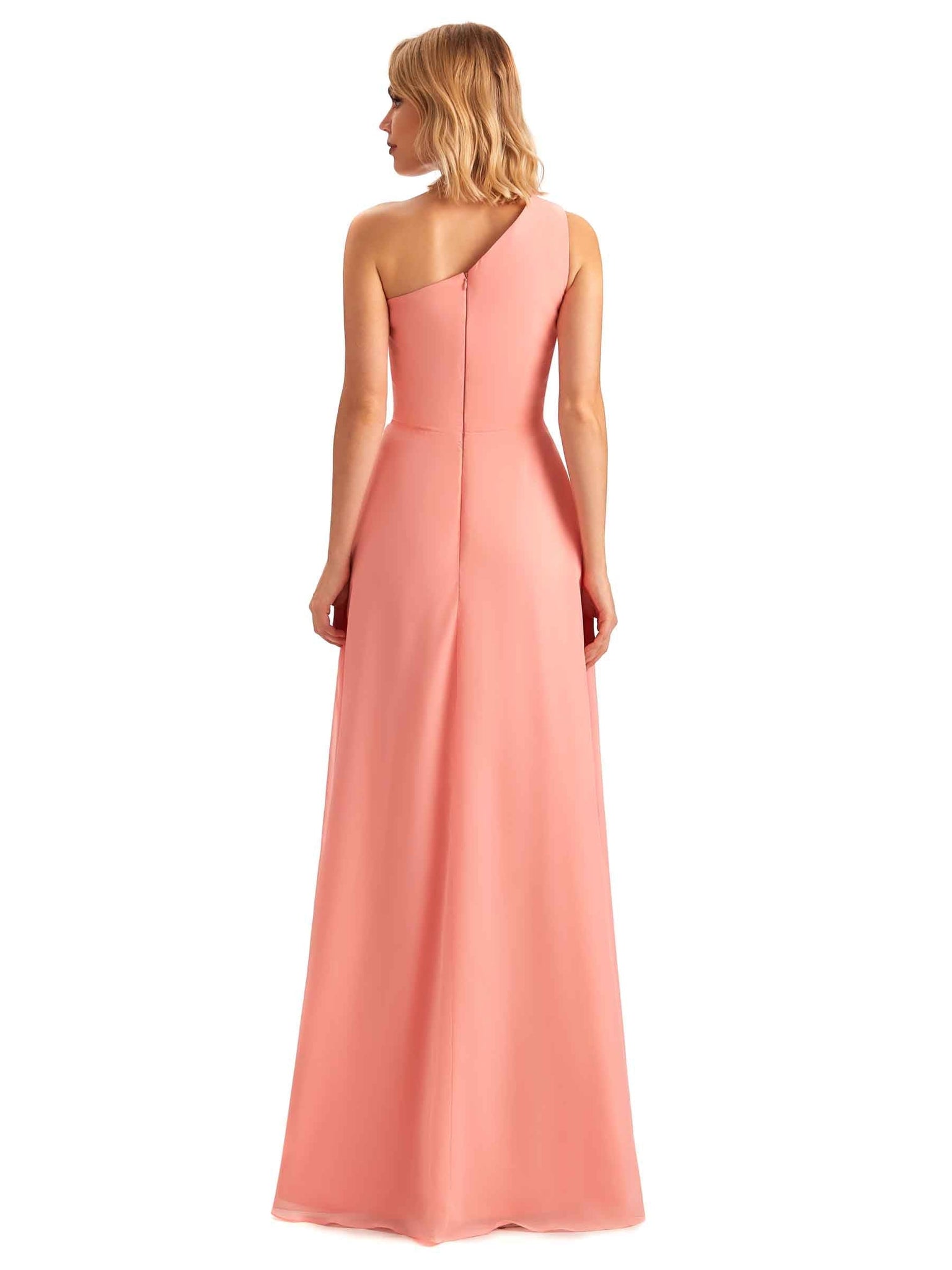 Elegant Chiffon One Shoulder A line Long Mother of the Brides Dresses UK Slit