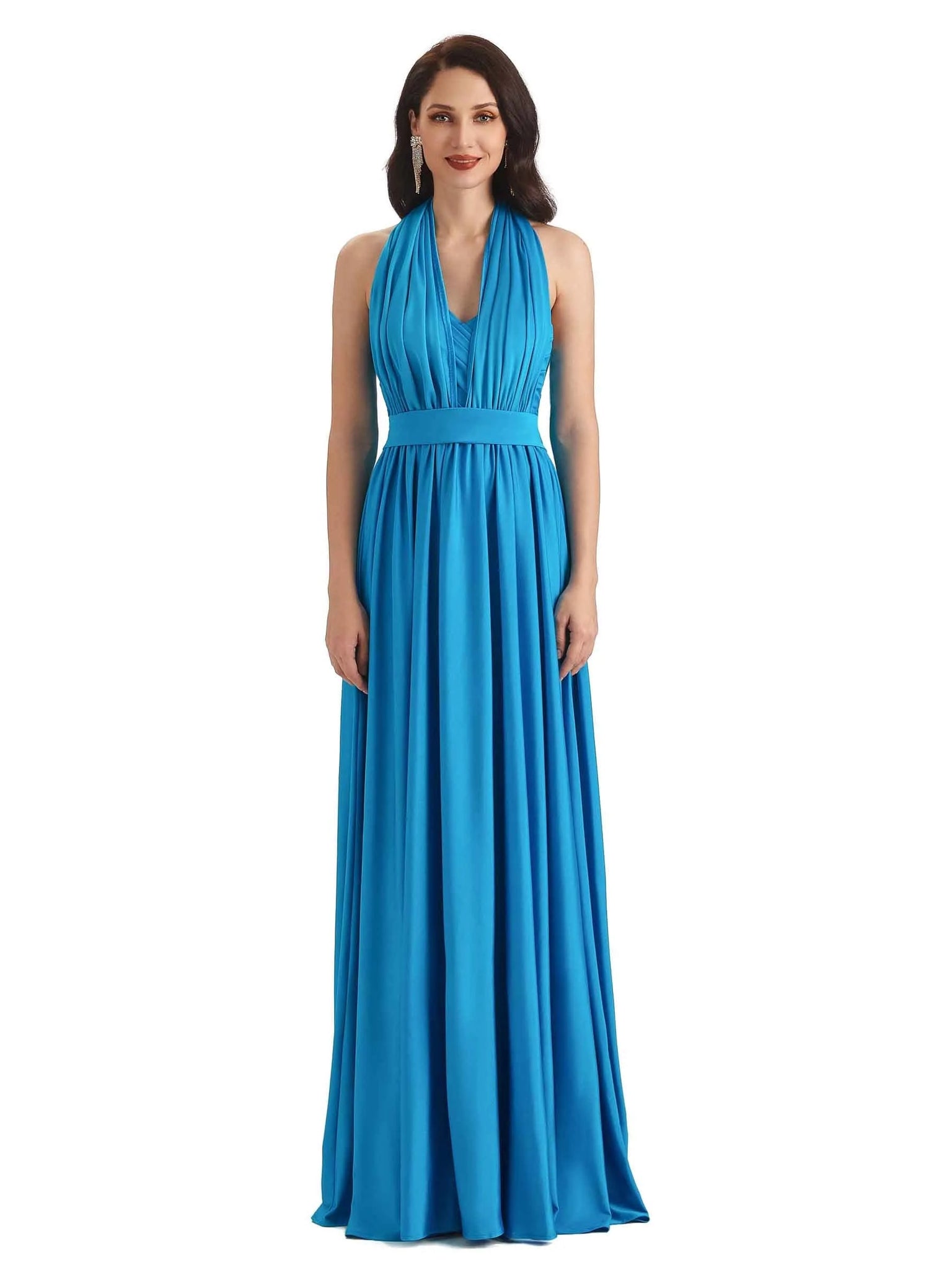 Convertible A-line Stretchy Jersey Long Formal Prom Dresses Online