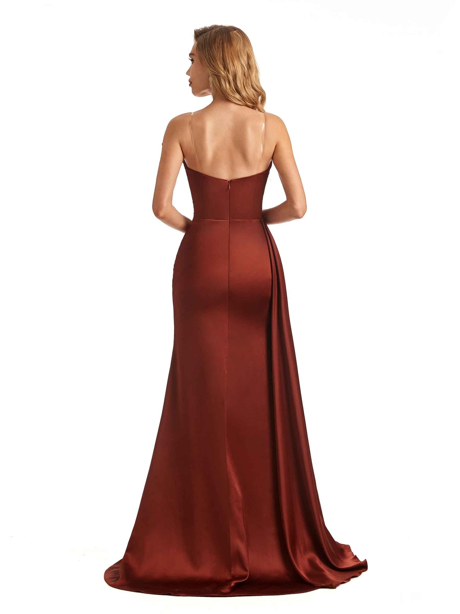 Elegent Soft Satin Sweetheart Long Mermaid Wedding Bridesmaid Dresses Online