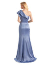 Unique Soft Satin One Shoulder Long Mermaid Prom Dresses Online