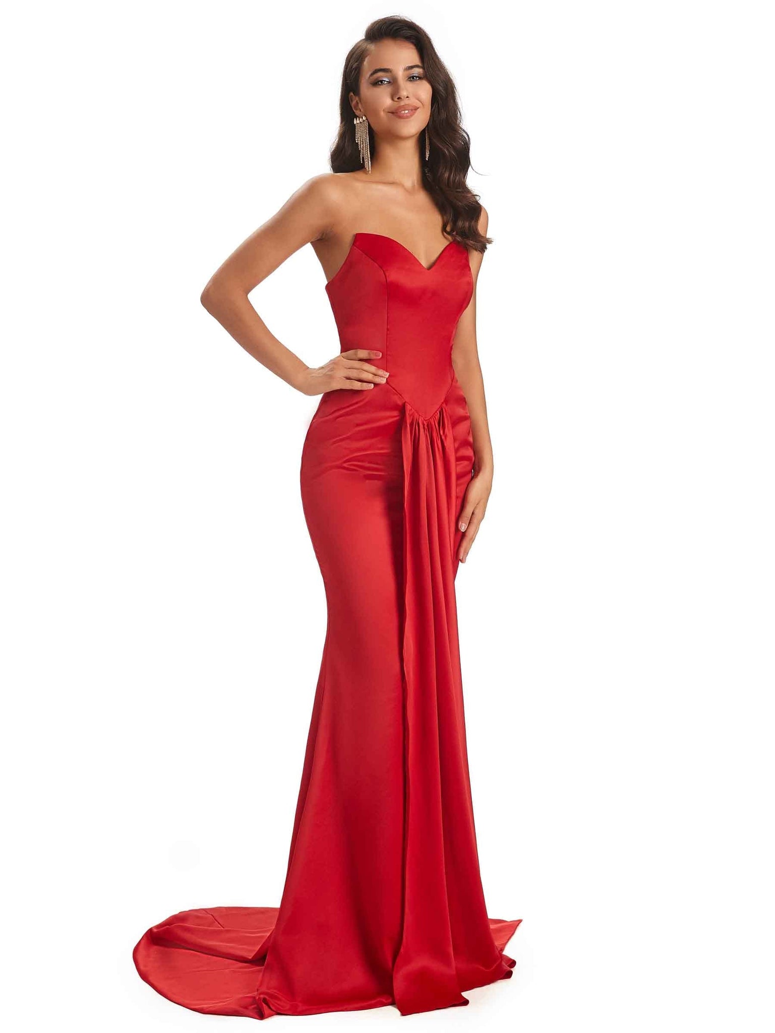 Sexy Soft Satin Sweetheart Floor-Length Sexy Mermaid Prom Dresses Online