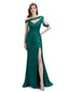 Sexy Side Slit Asymmetric Satin Floor-Length Mermaid Bridesmaid Dresses UK
