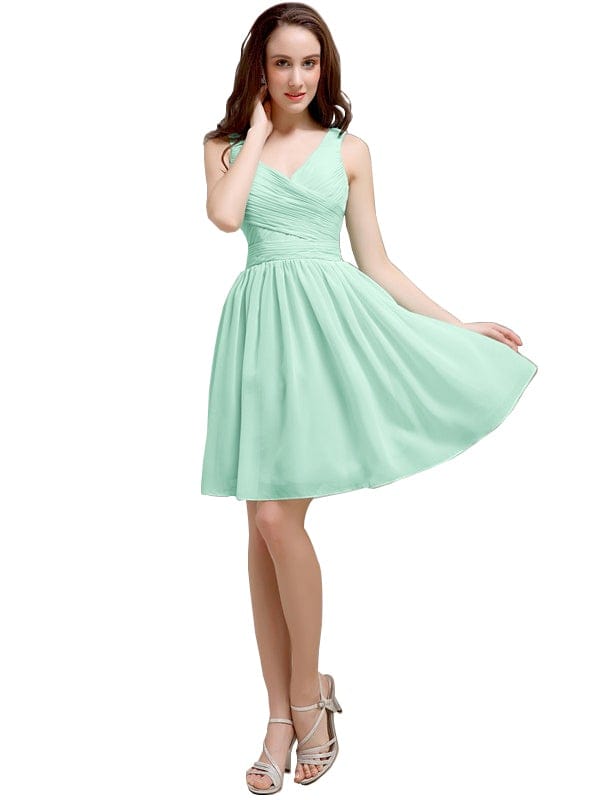 V-Neck Short A-Line Bridesmaid Dresses