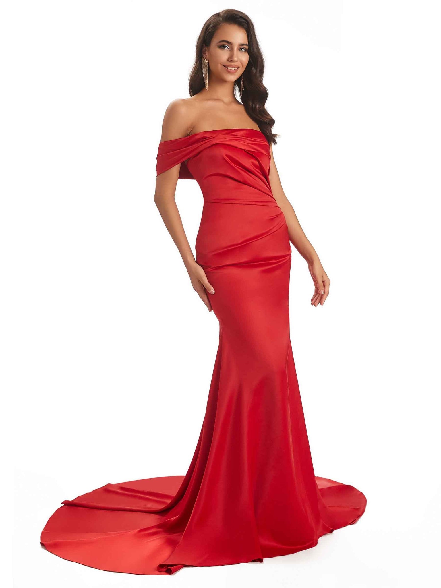 Sexy One Shoulder Long Mermaid Satin Dresses For Fridesmaids Online UK