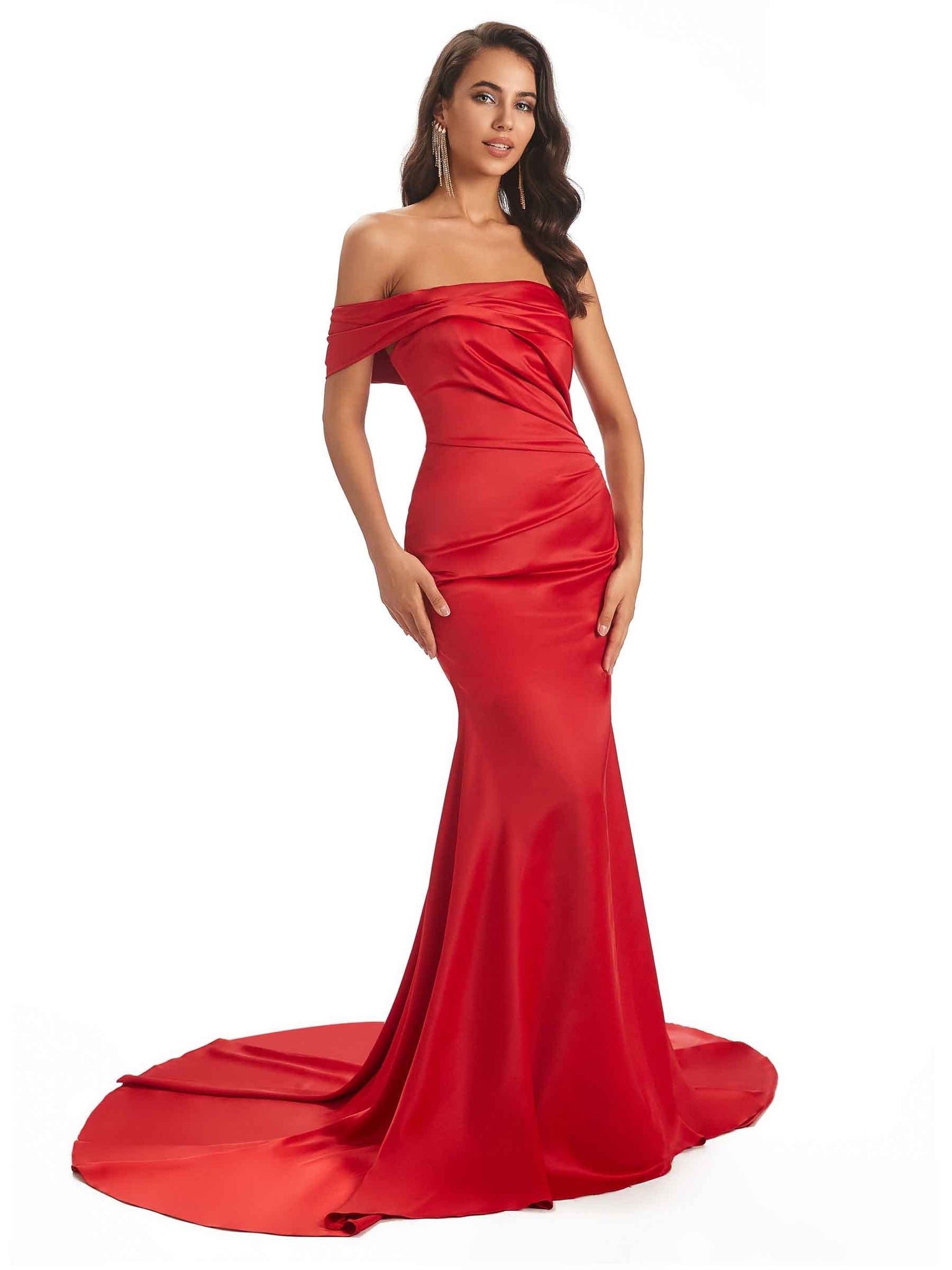Sexy One Shoulder Long Mermaid Satin Dresses For Fridesmaids Online UK