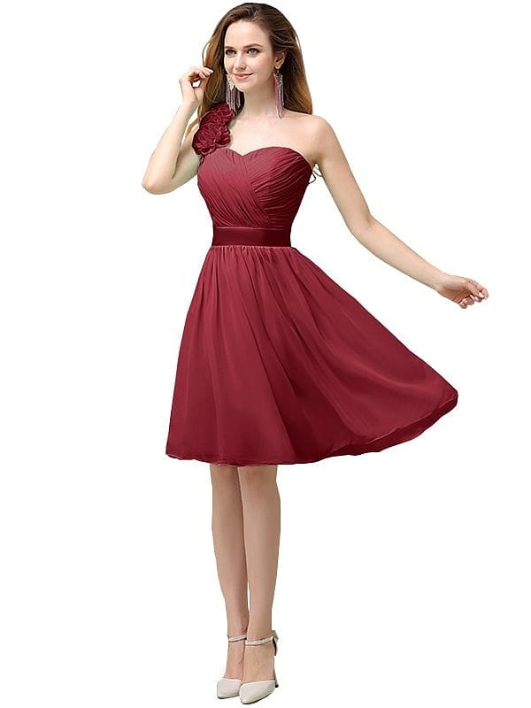 A-line Chiffon One Shoulder Knee-Length Short Bridesmaid Dresses - ChicSew.co.uk chicsewuk A-line Chiffon One Shoulder Knee-Length Short Bridesmaid Dresses - ChicSew.co.uk chicsewuk