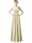 Elegant V-neck Flower A-line Floor-Length Long Bridesmaid Dresses