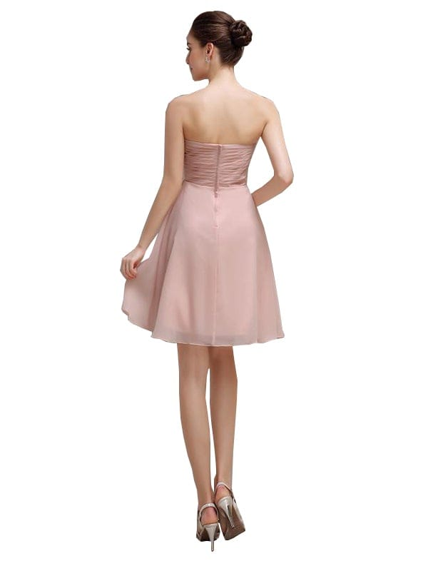 Sweetheart Chiffon A-line Short Bridesmaid Dresses