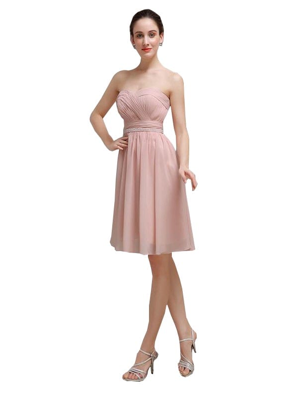 Sweetheart Chiffon A-line Short Bridesmaid Dresses