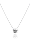 14K Gold Plated Crystal Solitaire 1.5 Carat CZ Dainty Choker Necklace for Women