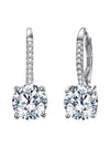 925 Sterling Silver CZ Prong Setting Gorgeous Bridal Prom Leverback Dangle Earrings