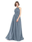 A-line Chiffon Sleeveless Elegant Long Bridesmaid Dresses