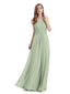 Elegant Halter Chiffon Floor-Length Maxi Bridesmaid Dresses UK