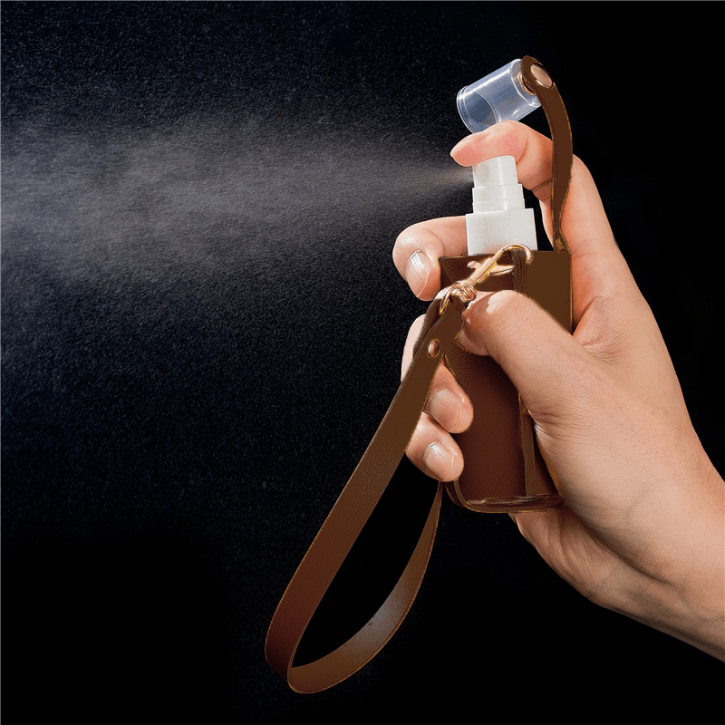 Spray Hand Sanitizer Anti-epidemic Alcohol Rub Small Portable Spray Bottle Leather Case