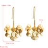 New Fashion Long Flower Ear Hook Earrings Simple Golden Temperament Earrings