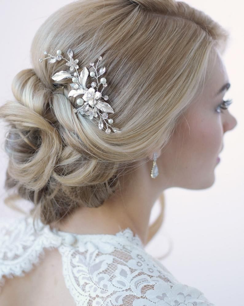 Simple Fairy Beauty Tiara Delicate Handmade Flower Side Clip Bride Wedding Dress Hairpin